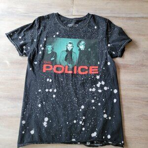 Rare The Police Paint Splatter T Shirt Black M Rock Band Graphic Tee